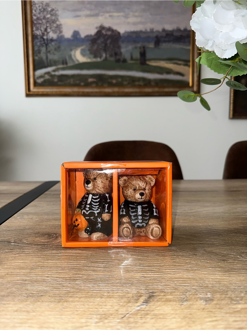 NIB Halloween Skeleton Teddy Bear Salt & Pepper Shakers Set – Creepy Critters